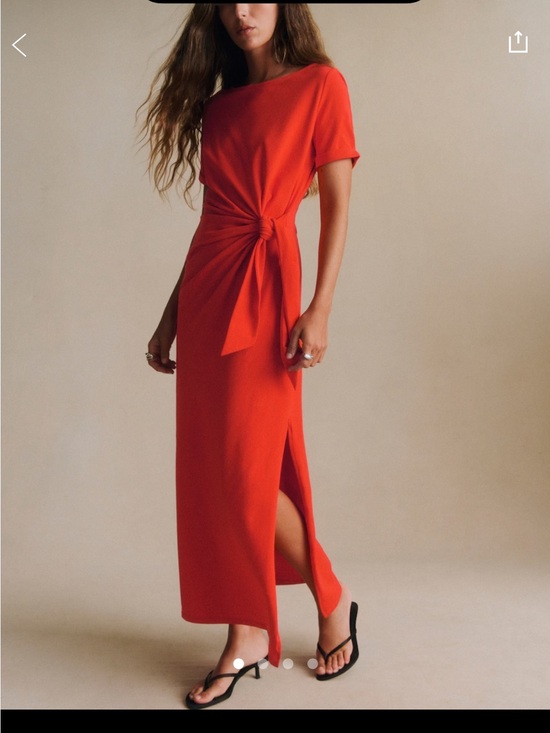 Sezane Dresses & Skirts - Sézane Pippa Coral Knot-Detail Maxi Dress